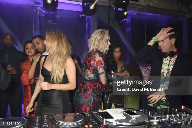 Ellie Goulding, Katy Perry and Nick Grimshaw attend the Universal Music BRIT Awards After-Party 2017 hosted by Soho House and BACARDI Rum at 180 The...