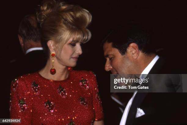 Ivana Trump and businessman Saul Steinberg attend a benefit at Manhattan Center for Dance Theater of Harlem in June 1990 in New York, New York.