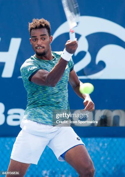 Darian King is defeated by Steve Darcis during the Qualifying Round of the ATP Delray Beach Open on February 19, 2017 in Delray Beach, Florida.