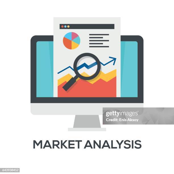 illustrations, cliparts, dessins animés et icônes de icône d’analyse de marché - variation stock illustrations