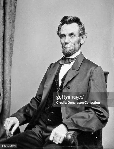 President Abraham Lincoln sits for a portrait in circa 1863.