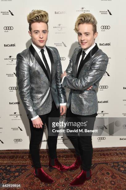 Jedward attend the Universal Music BRIT Awards After-Party 2017 hosted by Soho House and BACARDê at 180 The Strand on February 22, 2017 in London,...