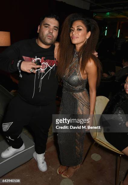 Naughty Boy and Nicole Scherzinger attend the Universal Music BRIT Awards After-Party 2017 hosted by Soho House and BACARDI Rum at 180 The Strand on...