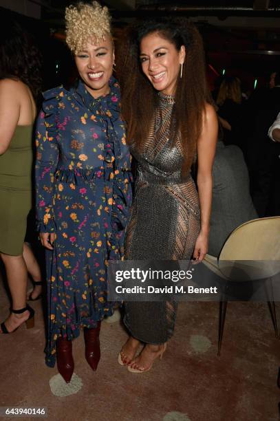 Emeli Sande and Nicole Scherzinger attend the Universal Music BRIT Awards After-Party 2017 hosted by Soho House and BACARDI Rum at 180 The Strand on...