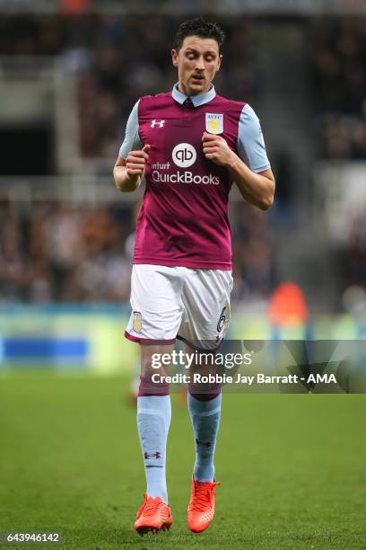 Tommy Elphick of Aston Villa during the Sky Bet Championship match between Newcastle United and Aston Villa at St James' Park on February 20, 2017 in...