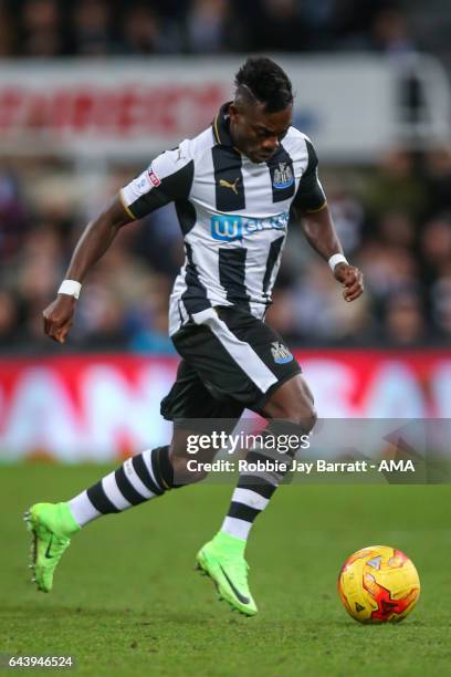 Christian Atsu of Newcastle United during the Sky Bet Championship match between Newcastle United and Aston Villa at St James' Park on February 20,...