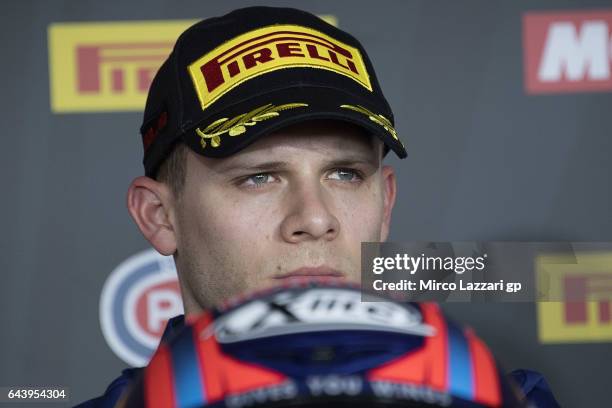 Stefan Bradl of Germany and Red Bull Honda World Superbike team looks on during the "Presentation of the Australian Superbike Championship" ahead of...