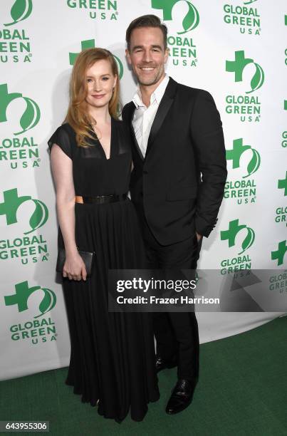 Kimberly Brook and actor James Van Der Beek attend the 14th Annual Global Green Pre Oscar Party at TAO Hollywood on February 22, 2017 in Los Angeles,...