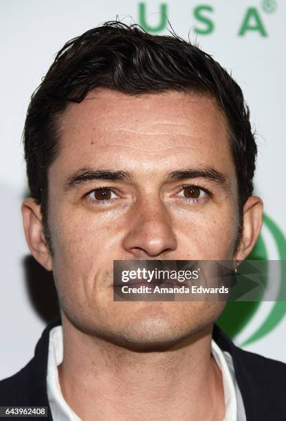 Actor Orlando Bloom arrives at the 14th Annual Global Green Pre-Oscar Gala at TAO Hollywood on February 22, 2017 in Los Angeles, California.