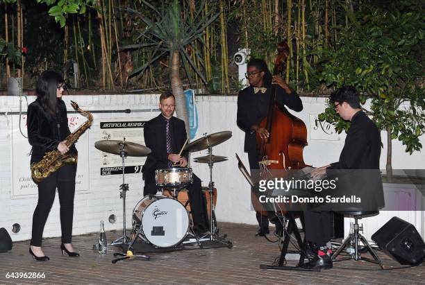 Jazz musicians perform during Vanity Fair and Barneys New York Private Dinner in Celebration of "La La Land" at Chateau Marmont on February 22, 2017...