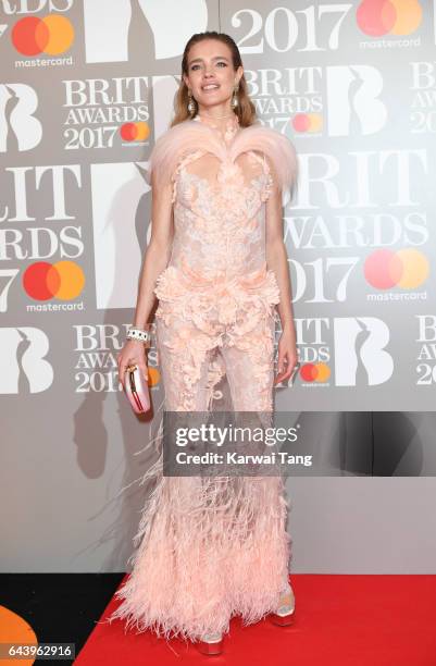 Natalia Vodianova attends The BRIT Awards 2017 at The O2 Arena on February 22, 2017 in London, England.