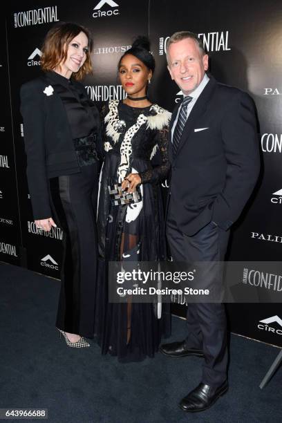 Group Publisher Alison Miller, Actress Janelle Monae, and Editor in Chief Spencer Beck attend the Los Angeles Confidential magazine and CIROC...