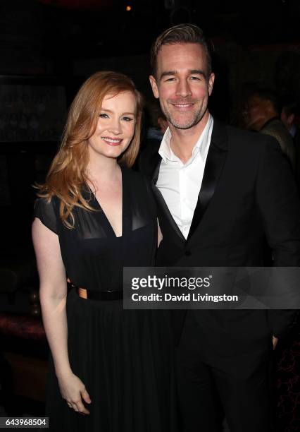 Kimberly Brook and husband actor James Van Der Beek attend the 14th Annual Global Green Pre-Oscar Gala at TAO Hollywood on February 22, 2017 in Los...