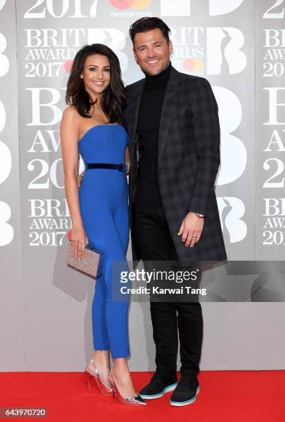 Michelle Keegan and Mark Wright attend The BRIT Awards 2017 at The O2 Arena on February 22, 2017 in London, England.