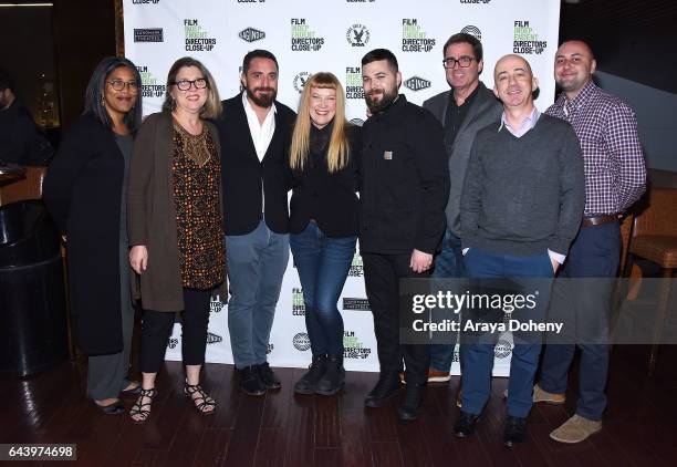 Michele Gipson, Maria Bozzi, Pablo Larrain, Andrea Arnold, Robert Eggers, Josh Welsh, Paul Cowling and Matt Gamarra attend the Film Independent Hosts...