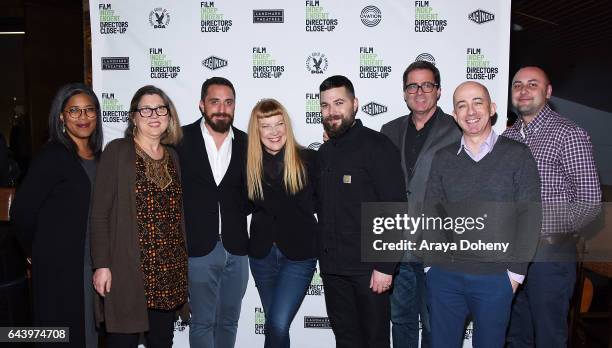 Michele Gipson, Maria Bozzi, Pablo Larrain, Andrea Arnold, Robert Eggers, Josh Welsh, Paul Cowling and Matt Gamarra attend the Film Independent Hosts...