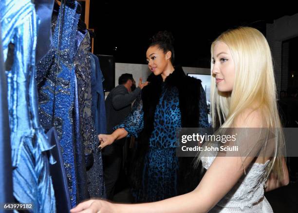 Bella Harris and Ava Sambora attend Fabiana Milazzo's Melrose Place Boutique Opening on February 22, 2017 in Los Angeles, California.