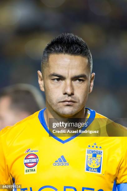 Juninho of Tigres pose prior the quarterfinals first leg match between Tigres UANL and Pumas UNAM as part of the CONCACAF Champions League 2017 at...