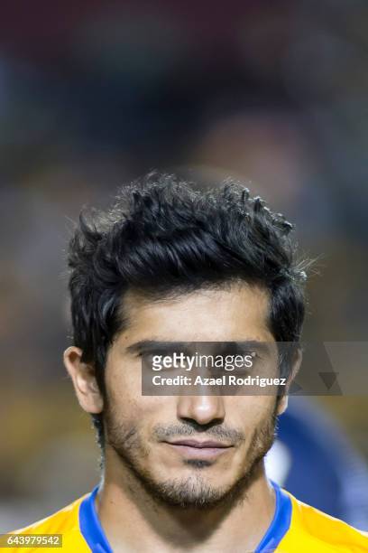Damian Alvarez of Tigres pose prior the quarterfinals first leg match between Tigres UANL and Pumas UNAM as part of the CONCACAF Champions League...