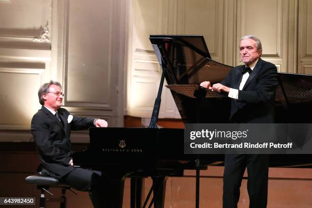 Francois Weigel and Opera Singer Ruggero Raimondi perform during the celebration of the 10th Anniversary of the "Fondation Prince Albert II De...