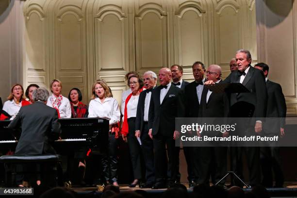 Pianist Francois Weigel, Baron Francois-Xavier de Sambucy de Sorgue, Opera Singer Ruggero Raimondi sing Carmen with "Les Comperes" during the...