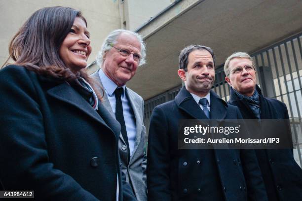 Mayor of Paris Anne Hidalgo, President of the Shoah Memorial Eric de Rothschild, Candidate of the Socialist Party for the 2017 French Presidential...