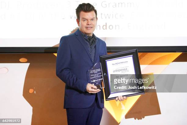 Paul Oakenfold arrives at the 2017 Entrepreneur Awards at Allure Events And Catering on February 22, 2017 in Van Nuys, California.
