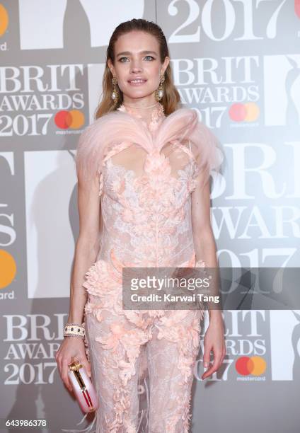 Natalia Vodianova attends The BRIT Awards 2017 at The O2 Arena on February 22, 2017 in London, England.