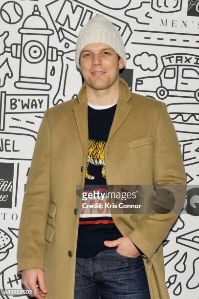 Actor JJake Lacy attends the Saks Downtown Men's opening on February 22, 2017 in New York City.