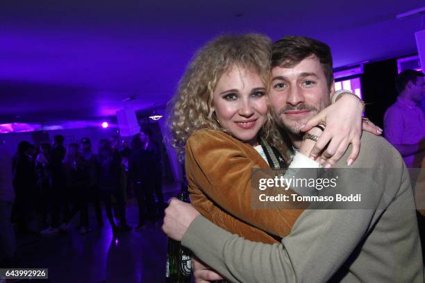 Actress Juno Temple and Joshua Thurston attend The World Wide Orphans Foundation Annual Night Of Play Charity Event In Los Angeles at UCB Sunset...