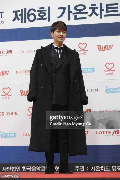 Onew of boy band SHINee attends the 6th Gaon Chart K-Pop Awards on February 22, 2017 in Seoul, South Korea.