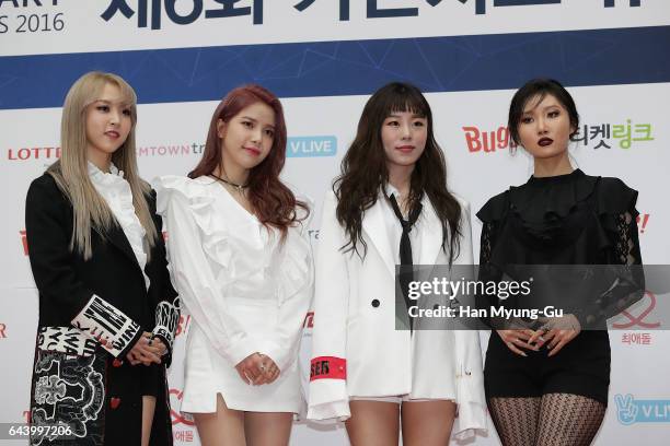 Girl group MAMAMOO attend the 6th Gaon Chart K-Pop Awards on February 22, 2017 in Seoul, South Korea.