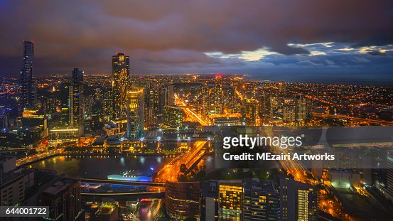 Sunset At Melbourne City Skyline High-Res Stock Photo - Getty Images