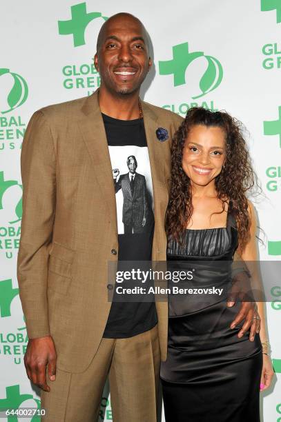 Former NBA player John Salley and Natasha Duffy attend the 14th Annual Global Green Pre-Oscar Gala at TAO Hollywood on February 22, 2017 in Los...