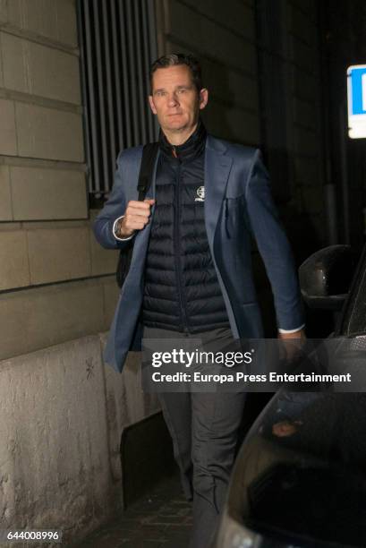 Princess Cristina's husband Inaki Urdangarin is seen going to the bus stop to go to the airport as he travels to Mallorca on February 23, 2017 in...
