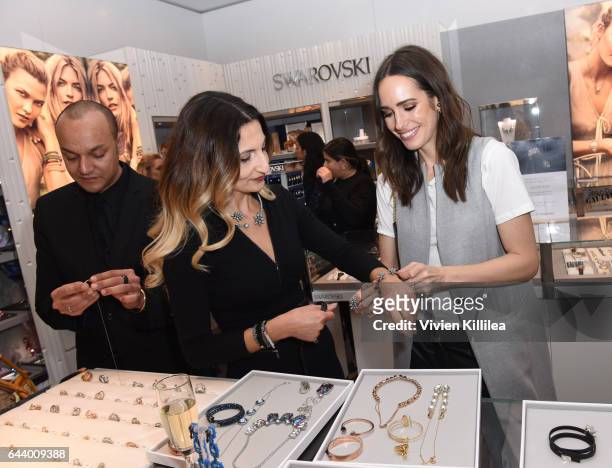 Louise Roe styles a guest at Atelier Swarovski and Louise Roe Celebrate Awards Season At the Grove on February 22, 2017 in Los Angeles, California.
