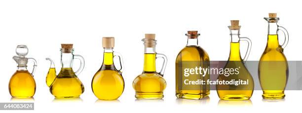 olive oil bottles collection - olive oil stock pictures, royalty-free photos & images