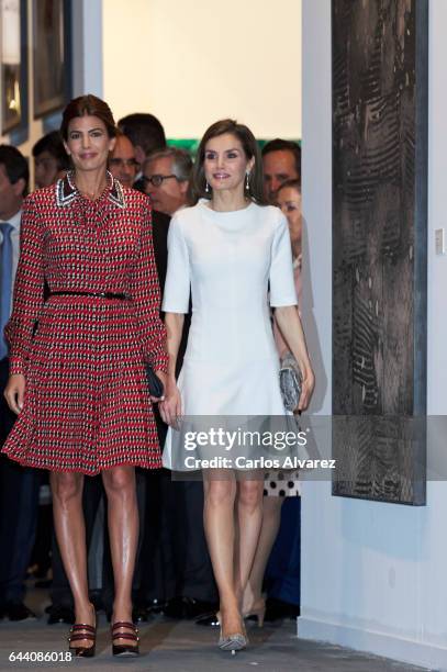Queen Letizia of Spain and Argentinian First Lady Juliana Awada attend the opening of ARCO 2017 at Ifema on February 23, 2017 in Madrid, Spain.