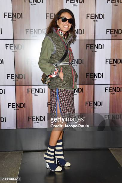 Viviana Volpicella attends the Fendi show during Milan Fashion Week Fall/Winter 2017/18 on February 23, 2017 in Milan, Italy.