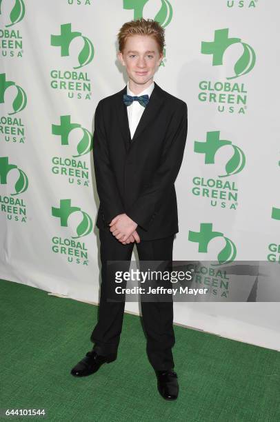 Inventor Max Loughan arrives at the 14th Annual Global Green Pre-Oscar Gala at TAO Hollywood on February 22, 2017 in Los Angeles, California.