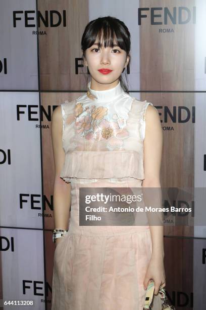 Bae Suzy attends the Fendi show during Milan Fashion Week Fall/Winter 2017/18 on February 23, 2017 in Milan, Italy.
