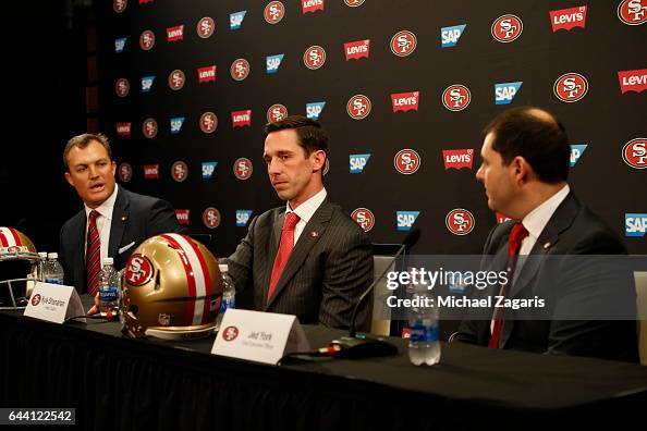 San Francisco 49ers Introduce John Lynch and Kyle Shanahan San Francisco 49ers Introduce John Lynch and Kyle Shanahan