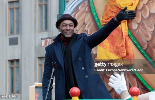 Musician Aloe Blacc participates in the 90th Macys Thanksgiving Day Parade in New York City, New York, November 24, 2016. .