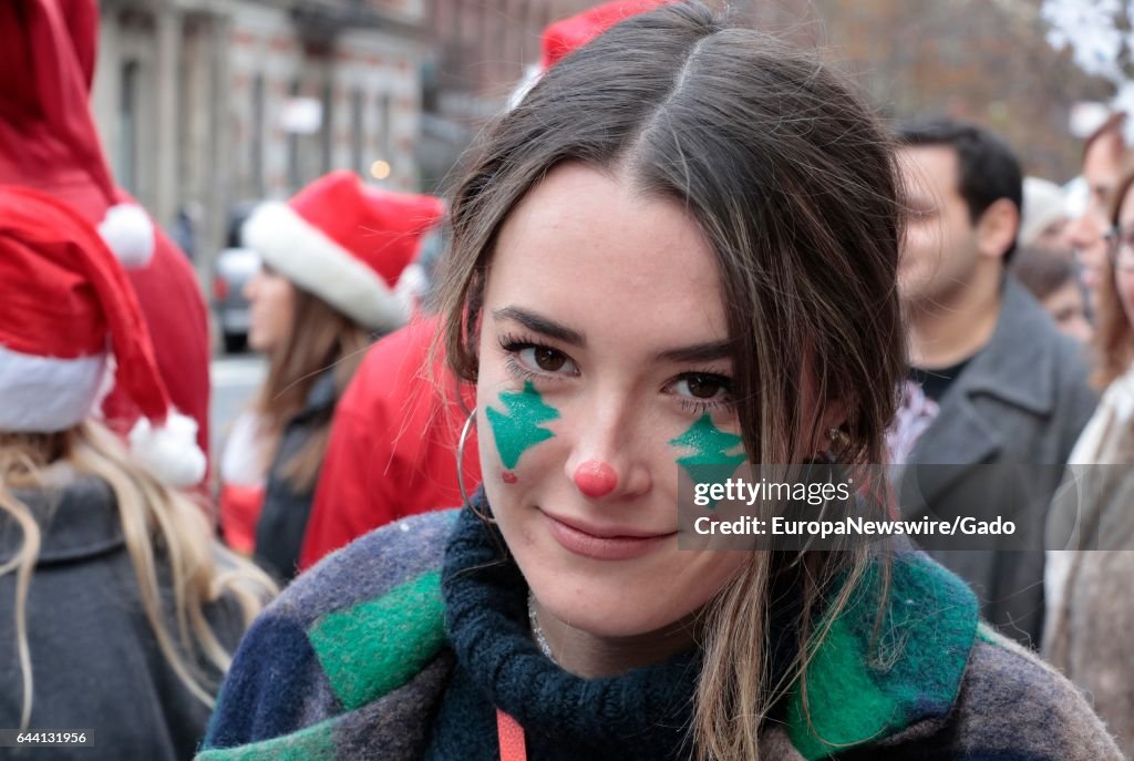 Woman With Christmas Facepaint