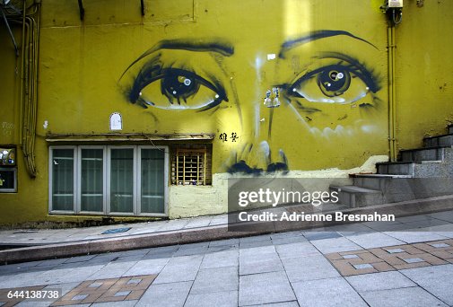 Graffiti of a Woman's Eyes Near Upper Lascar Road, Hong Kong Graffiti of a Woman's Eyes Near Upper Lascar Road, Hong Kong