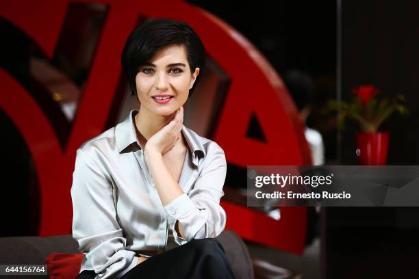 Actress Tuba Buyukustun attends a photocall for 'Rosso Istanbul' at NH Hotel on February 23, 2017 in Rome, Italy.