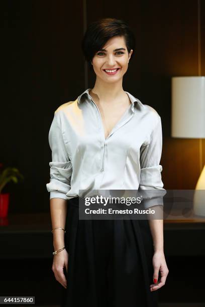 Actress Tuba Buyukustun attends a photocall for 'Rosso Istanbul' at NH Hotel on February 23, 2017 in Rome, Italy.