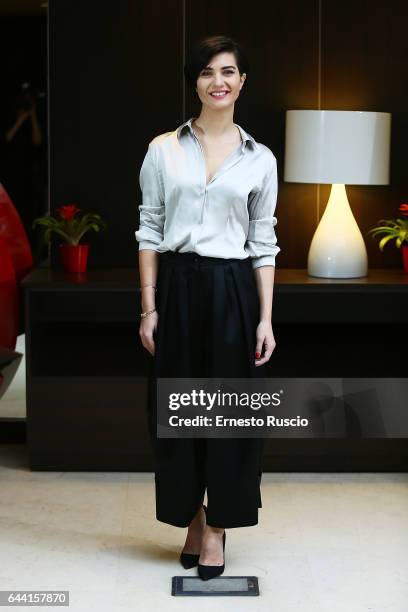 Actress Tuba Buyukustun attends a photocall for 'Rosso Istanbul' at NH Hotel on February 23, 2017 in Rome, Italy.