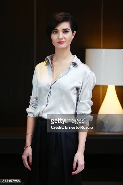 Actress Tuba Buyukustun attends a photocall for 'Rosso Istanbul' at NH Hotel on February 23, 2017 in Rome, Italy.