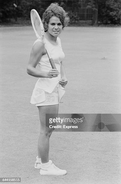 Australian tennis player Evonne Goolagong at the Hurlingham Club pre-Wimbledon party, London, UK, 20th June 1971.